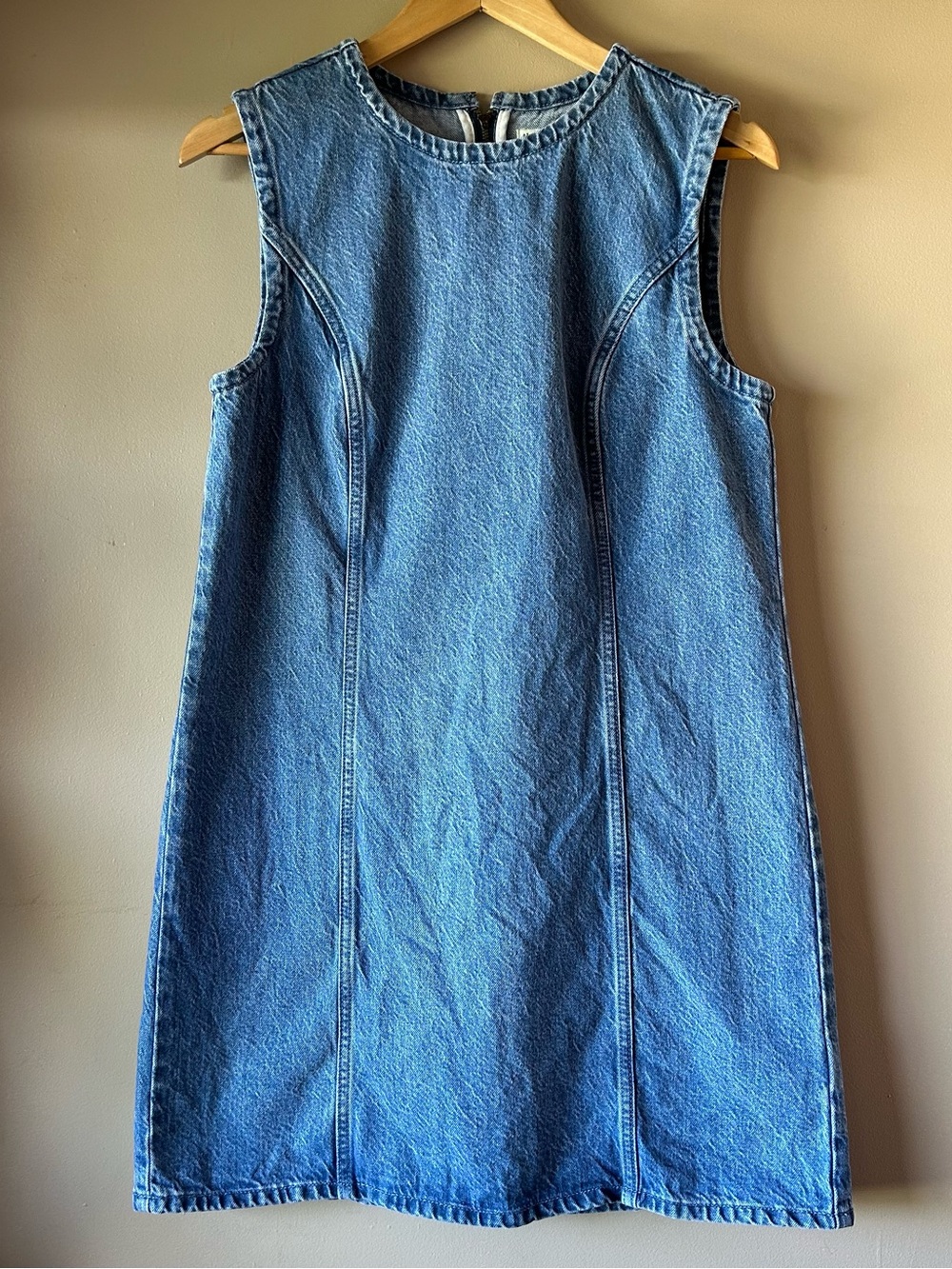 Abercrombie & Fitch Sleeveless Denim Mini Dress in Light Blue